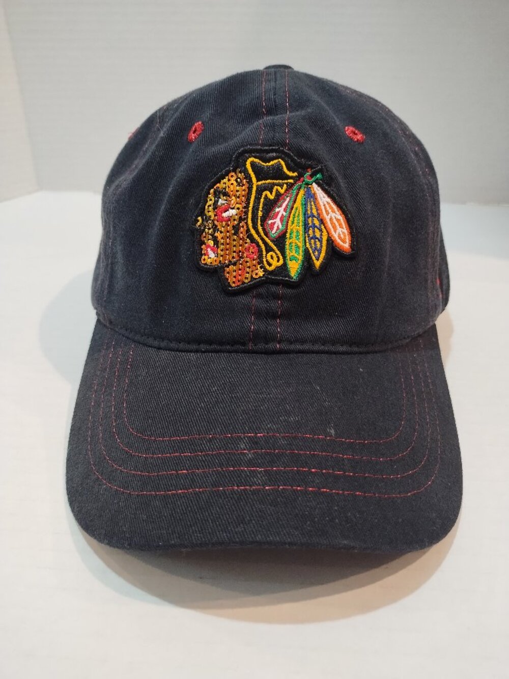 Chicago Blackhawks Hat Adjustable Strap Black NHL Hockey Zephyr